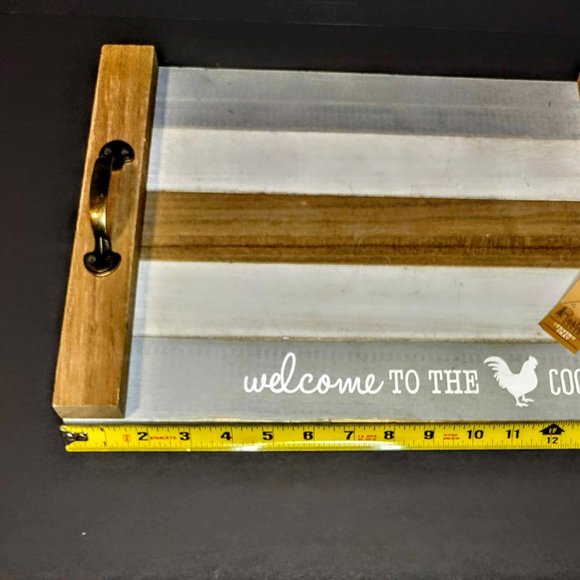 Rustic Living Chicken Themed Wood Serving Tray 🐓 - Picture 8 of 12